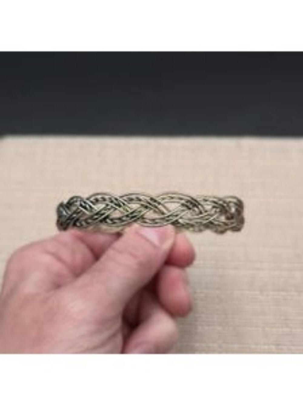 8 Inch Vintage Mixed Metal Braided Wire Mesh Bangle Bracelet B1503